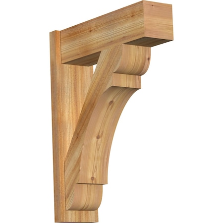 Ekena Millwork Olympic Block Rough Sawn Outlooker, Western Red Cedar, 8"W x 26"D x 34"H OUT08X26X34OLY05RWR